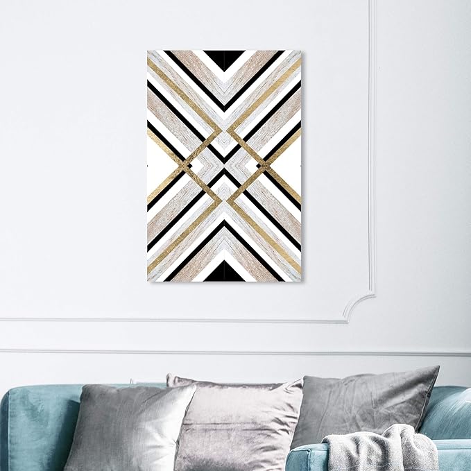 Oliver Gal Earthy Lux | Premium Canvas Print. the Abstract Wall Art Decor Collection by Oliver Gal Gallery Wrapped, 24" x 36", Black