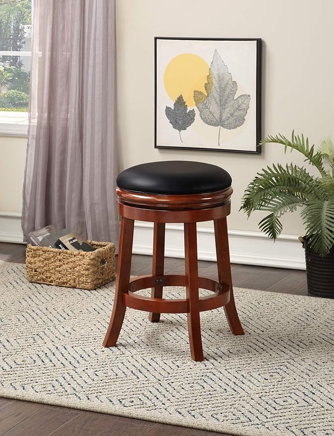 Boraam Backless Counter Height Stool, 24-Inch, Cherry