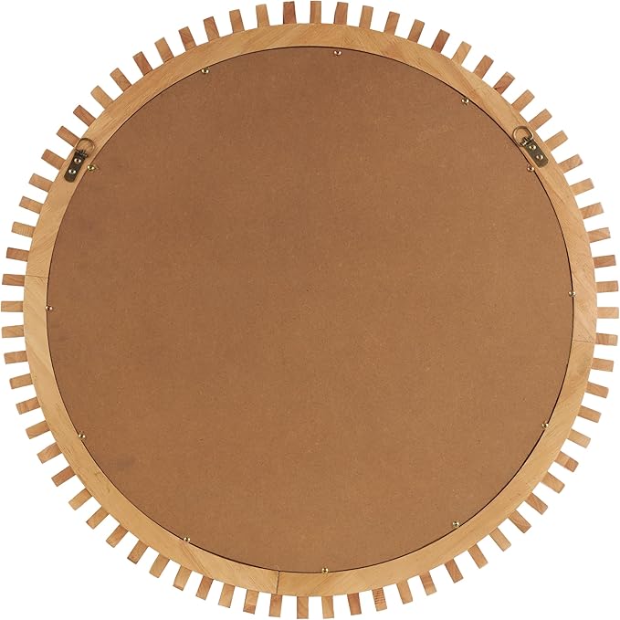 Deco 79 Wood Handmade Room Wall Mirror Entryway Mirror with Spiral Edges, Wall Mounted Mirror 32" x 3" x 32", Brown