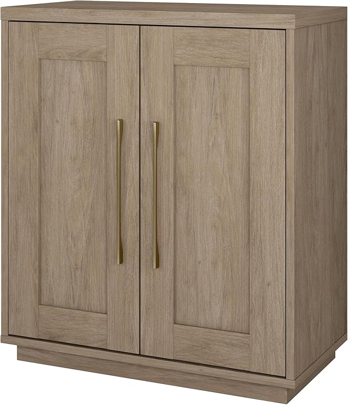 Henn&Hart 28" Accent Cabinet, Modern Sideboard Buffet Cabinet with 2 Panel Doors, an Adjustable Shelf and Cable Management Cut-Out for Living Room, Dining Room, or Bedroom, Antiqued Gray Oak