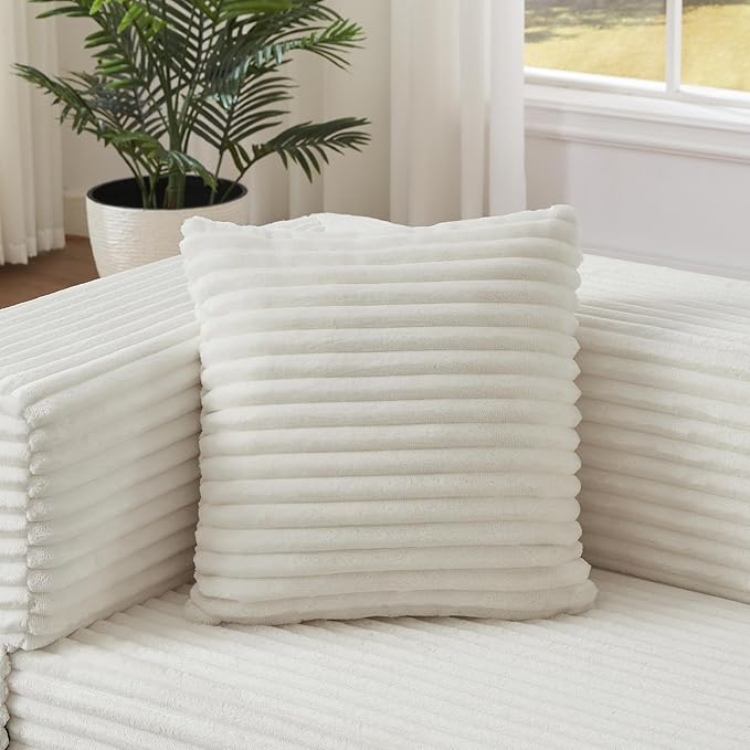 Ball & Cast Modern Upholstered Sofa with 2 Pillows,Boneless Corduroy Couch W/Deep Seat,Convertible Folding Sleeper Sofa Bed for Living Room,Bedroom,Apartment,No Assembly,White,78"