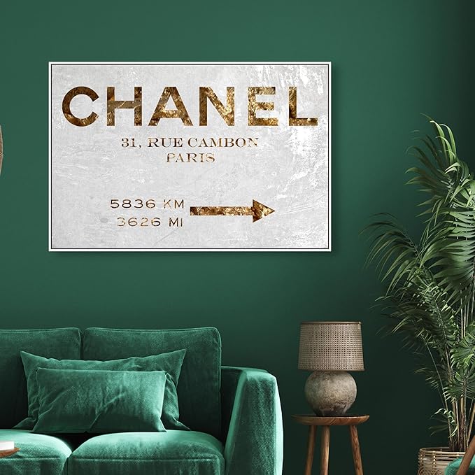 The Oliver Gal Artist Co. Contemporary 30 in x 45 in Paris Couture Luxury Framed Canvas Wall Art Bedroom Gold