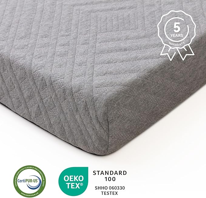Hcore Folding Mattress Twin, 4 Inch Foldable Trifold Memory Foam Mattress with Bag, Portable Mattress Topper for Floor, Camping, Guest, CertiPUR-US Certified, 75"x 38" x4"
