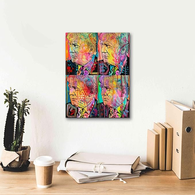 Epic Graffiti 'Trump 4 Up' by Dean Russo, Canvas Wall Art, 12"x16"