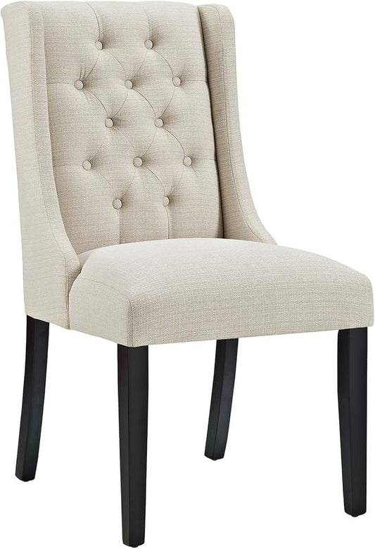 Modway Baronet Modern Tufted Upholstered Fabric Parsons Kitchen and Dining Room Chair in Beige