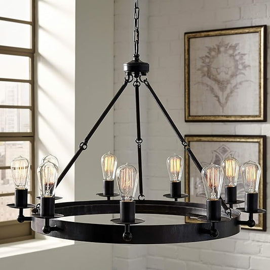 Sea Gull Lighting 3110209-846 Ravenwood Manor Nine-Light Chandelier Hanging Modern Fixture, Stardust Finish