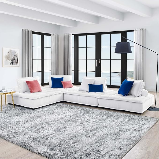 Modway Saunter, 4-Piece Sectional Sofa, White
