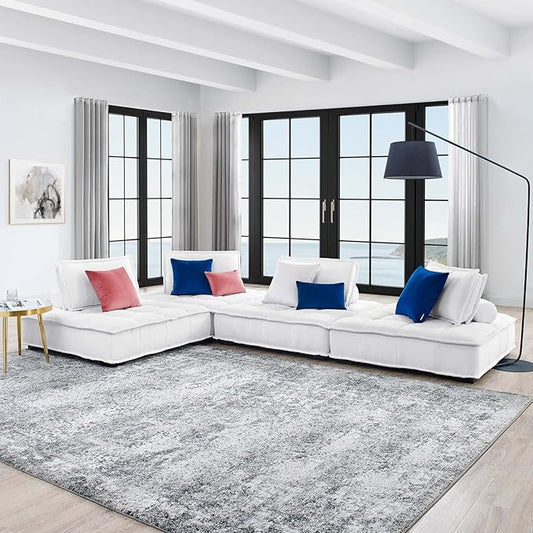 Modway Saunter, 4-Piece Sectional Sofa, White
