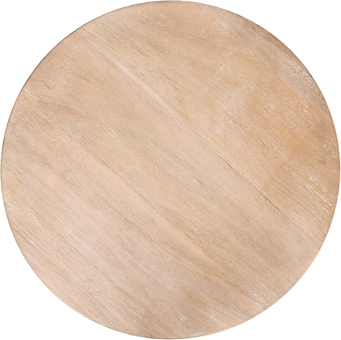 Kate and Laurel Wegner Traditional Wooden Round Drink Table, 12 x 12 x 30, Light Natural Wood, Elegant and Durable Mango Wood Pedestal Table for Use as Indoor Plant Stand or Useful Living Room Decor
