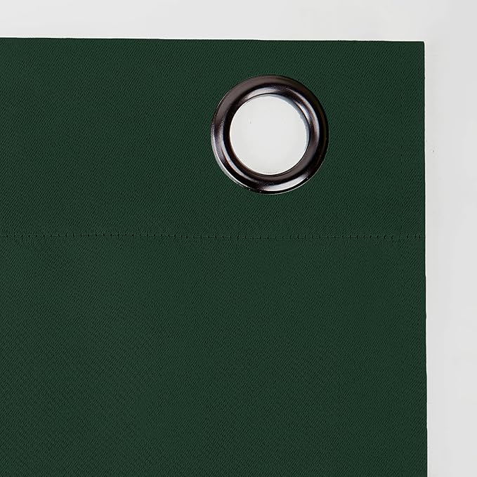 Sun Zero Nordic 2-Pack Theater Grade Noise Reducing Extreme 100% Blackout Grommet Curtain Panel Pair, 52" x 63", Evergreen