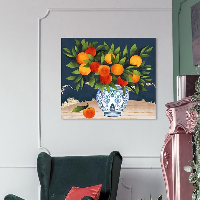 The Oliver Gal Artist Co. Food and Cuisine Wall Art Canvas Prints 'Fruits and Porcelain' Fruits