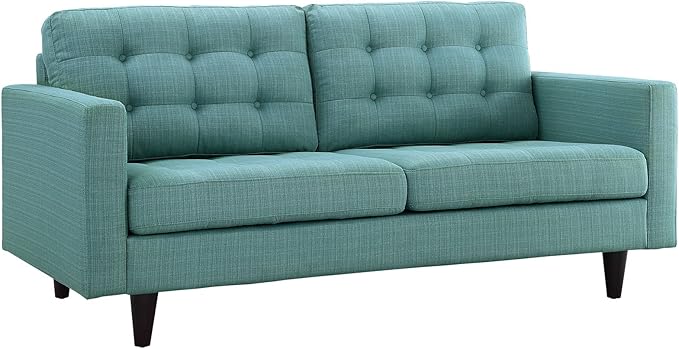 Modway EEI-1547-LAG Empress Mid-Century Modern Upholstered Fabric Loveseat In Laguna