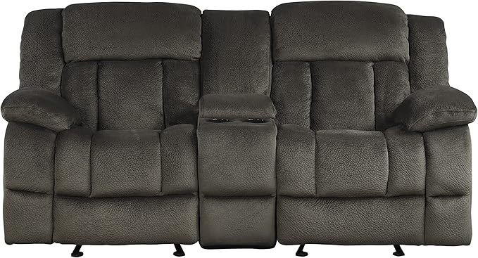 Lexicon Reclining Living Room Set, Manual Reclining Sofas, Couches for Living Room, Includes Reclining Sofa and Dual Glider Recliner Loveseat, 2-Piece Set, Chocolate
