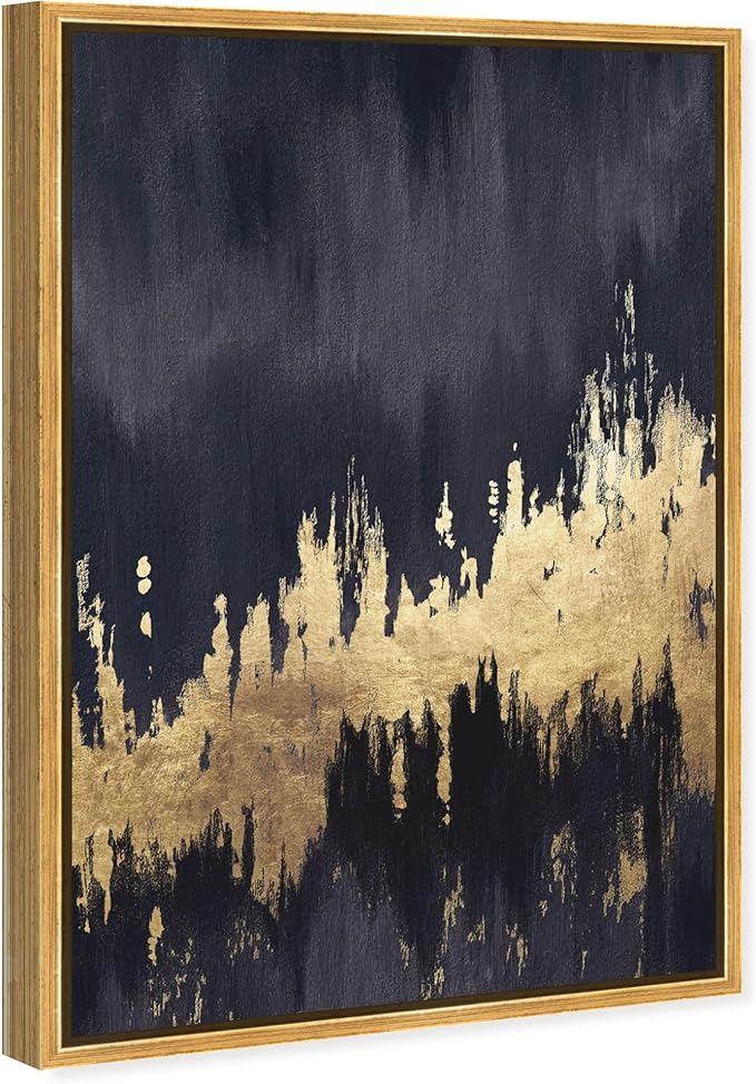 The Oliver Gal Artist Co. Modern 36 in x 24 in, Late Night Sky, Canvas Wall Art, Living Room, Black