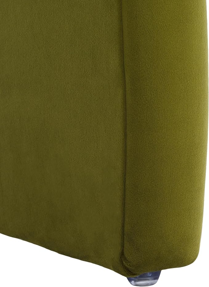 SAFAVIEH Home Collection Kibo Olive Velvet Waterfall Curved Ottoman (Fully Assembled)