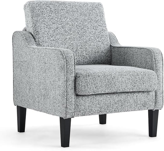 VINGLI Accent Chair for Living Room Chairs Reading Chair for Bedroom Chair Scooped Arm Chair Mid Century Modern Accent Chairs Upholstered Comfy Chair for Apartment, Waiting Room (1, Texture Gray)