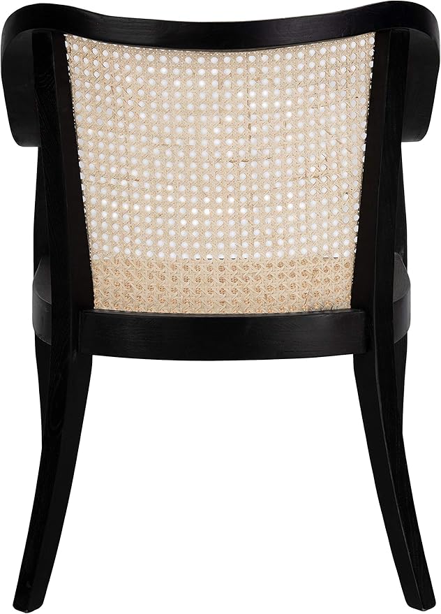 SAFAVIEH Home Collection - Maika Black & Natural Brown Solid Wood & Cane Rattan Dining Chair, Fully Assembled (DCH9500D)