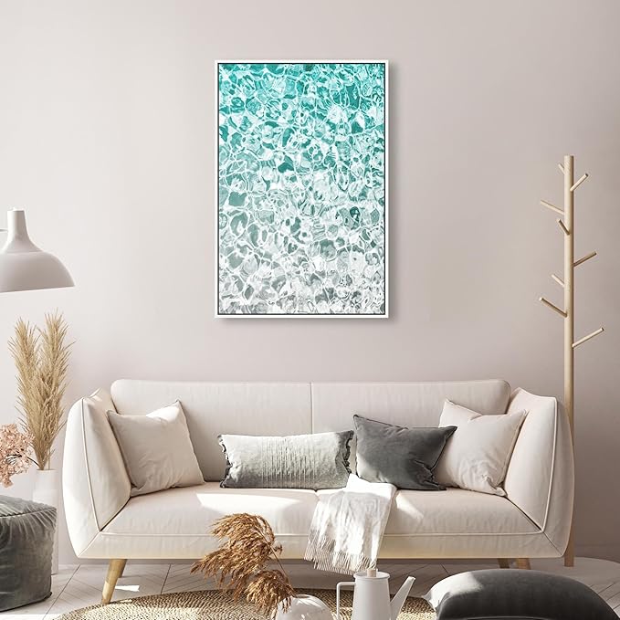 The Oliver Gal Artist Co. Nautical and Coastal Wall Art Framed Canvas Prints 'Clear Aqua Waters' Coastal