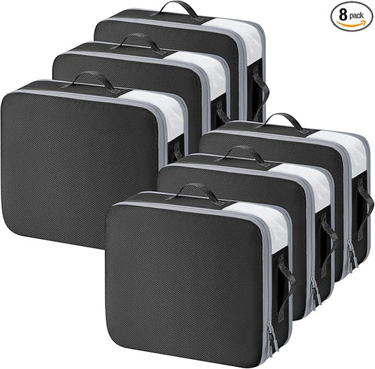 DIMJ Clothes Storage Bag 6 Pack, 19L Compression Storage Bags for Blanket, Sweater, Jacket, Closet, Sheet Storage Organizer with Window Handle, Compression Packing Cubes Space Saver Bags with Zipper