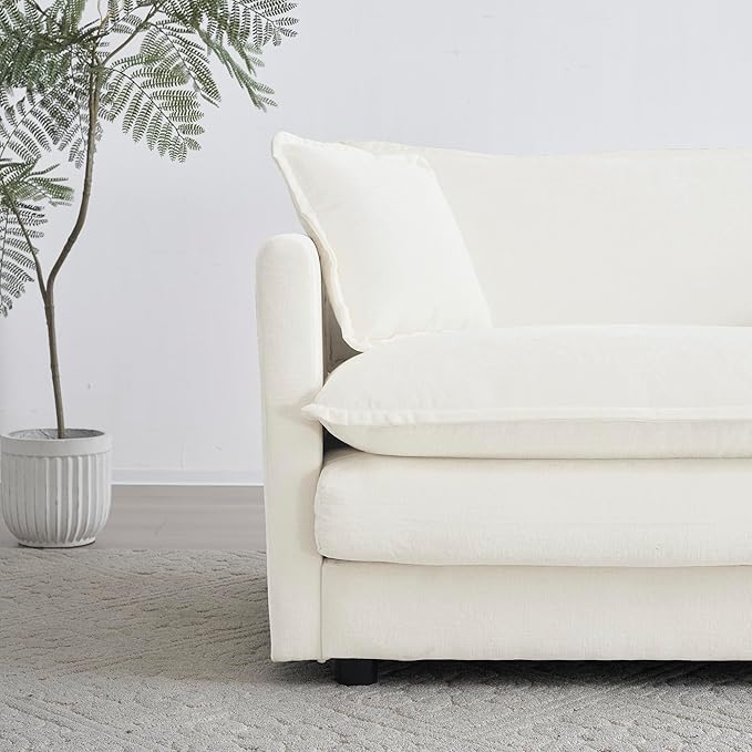 Luxury Modular Sectional Sofa with Ottoman, 111.5" Overstuffed U-Shaped Cloud Sofa, Premium Chenille Fabric Deep Seat Couch, Extra Wide Sectional for Living Room, Apartment & Office | Layer Cushions