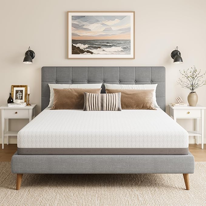Vesgantti Twin XL Mattress, 6 Inch Gel Memory Foam Mattress for Cool Night & Pressure Relief, Medium Plush Feel with Motion Isolating,Breathable Removable Cover