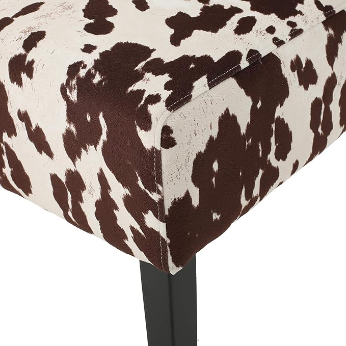 Evelyn Contemporary Velvet Dining Chairs (Set of 4), Cow Print