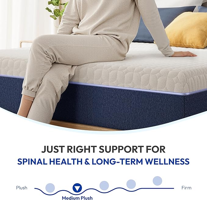 10 Inch Full Mattress, Medium Plush Gel Memory Foam Mattress in a Box, Pressure Relief, Balanced Softness & Support, CertiPUR-US Certified, Fiberglass Free