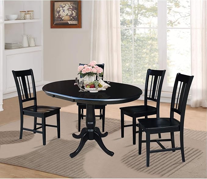 IC INTERNATIONAL CONCEPTS 36" Round Extension Dining Table with 2 San Remo Chairs