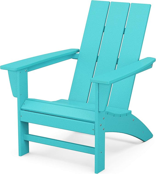 POLYWOOD Modern Adirondack Chair – All-Weather Outdoor Lawn Adirondack Chairs – HDPE, Fade-Resistant & Durable Outdoor Furniture – For Patio, Deck & Fire Pit Chairs – Aruba