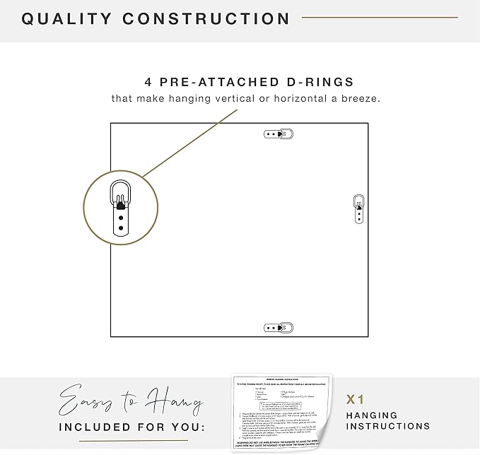 MCS Ezra 28.66x49.66 Large Wall Mirror, Gray Woodgrain & Beveled Mirror, Vertical & Horizontal Wall Hanging Mirror for Bathroom, Bedroom & Livingroom