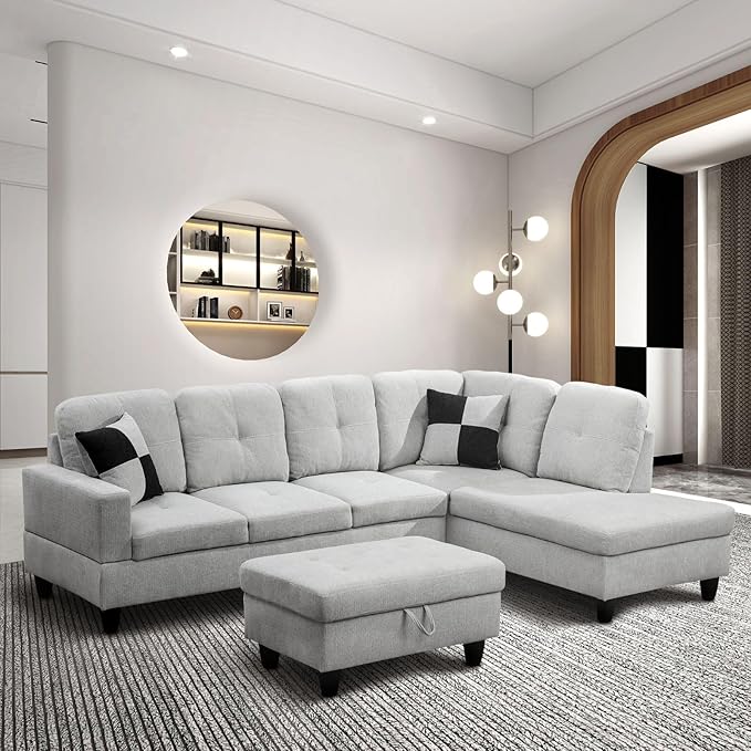 Miscoos Living Room Furniture Sofa Sofabed, Grey