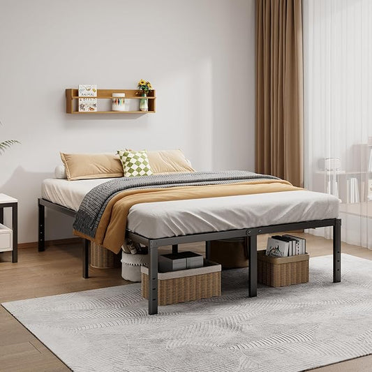 Metal Bed Frame California King Size - 18 Inch Heavy-Duty Cal King Platform Bed Frame No Box Spring Needed, Easy Assembly, Noise-Free, Sturdy Mattress Foundation, Underbed Storage Space