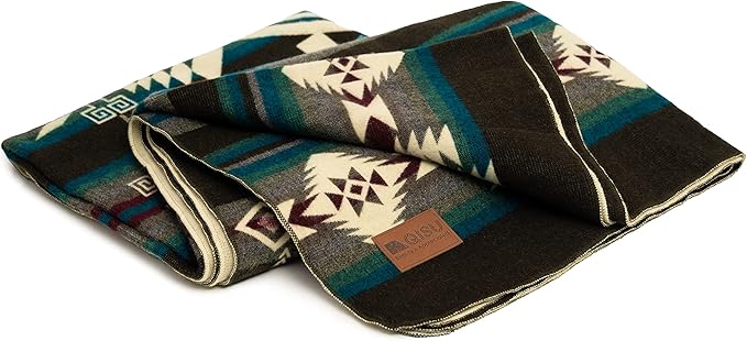 QISU Wool Blanket Throw | Large, Beautiful, Warm, Handmade in Ecuador by Local Artisans |94″ x 78″|Ultra-Soft, Hypoallergenic & Breathable | Non-Itchy or Scratchy Fabric (Jacamars Green)