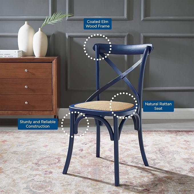 Modway Gear Dining Side Chair, Midnight Blue