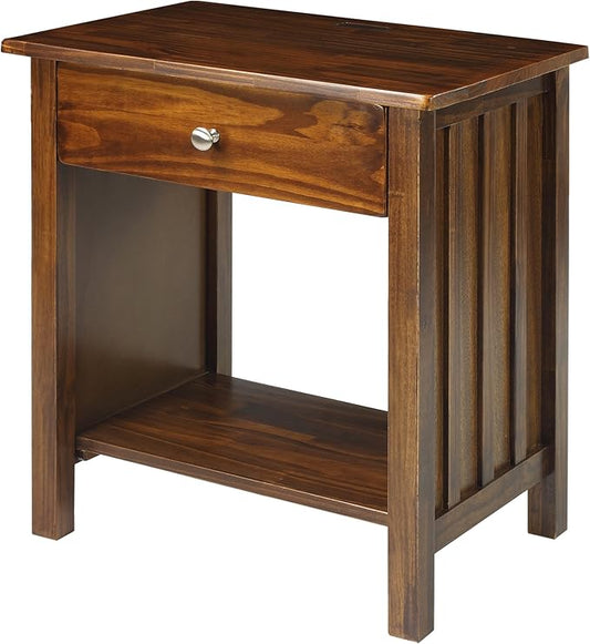 Vanderbilt Nightstand with USB Port-Warm Brown