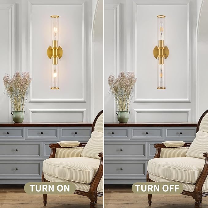 8000mAh Wireless Wall Sconces with Remote Control, Battery Operated Wall Sconce Set of 2 with Timer, Gold Rechargeable Dimmable Wall Lights for Living Room Bedroom Hallway Entryway 3000K