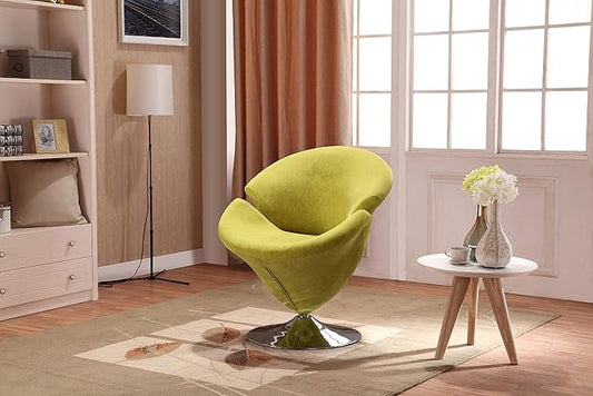 Manhattan Comfort Tulip Swivel Accent Chair Set of 5 with 360° Turn, Modern Flower Inspired Design, Soft Velvet Upholstery, Polished Chrome Base, No Assembly Required, 300 Lbs Capacity, Multi Color