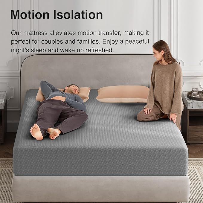 Novilla King Mattress, 10 Inch Gel Memory Foam Mattress King Size with Thermally Balanced Foam Core, Foam Mattresses for Cool Night Sleep & Pressure Relief, Enhanced Support & Breathability