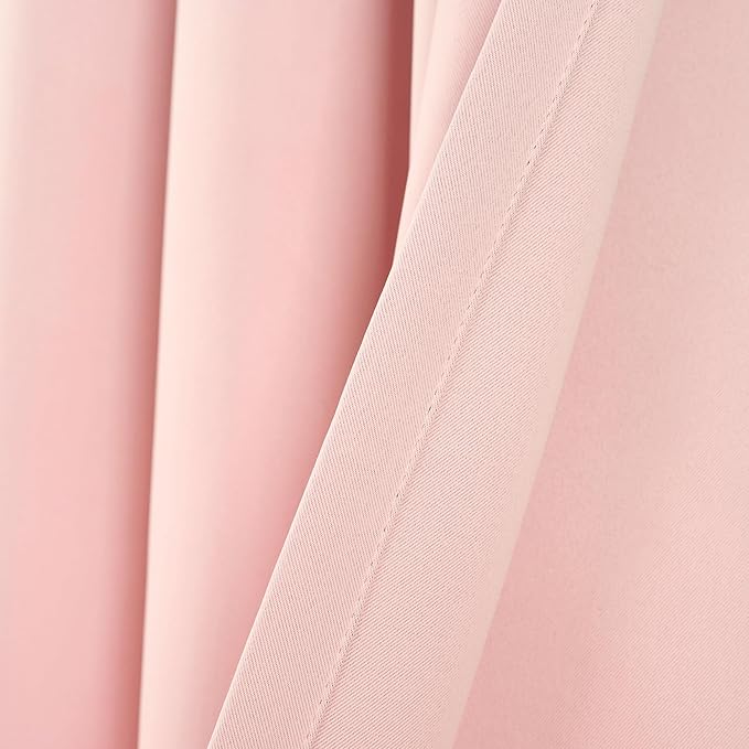 Lush Decor Insulated Grommet Blackout Window Curtain Panels, Pair, 52" W x 84" L, Pink - Classic Modern Design - Chic Window Decor - Long Curtains For Living Room, Bedroom, Or Dining Room