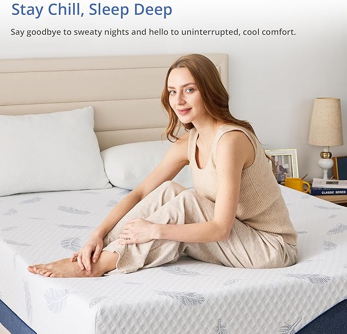 EGOHOME Plush Full Size Mattress 12 Inch Memory Foam Mattresses Bed in a Box with Gel Foam and Removeable Fiberglass Free Cover for Cool Sleep and Back Pain Relief, CertiPUR-US Certified, Blue