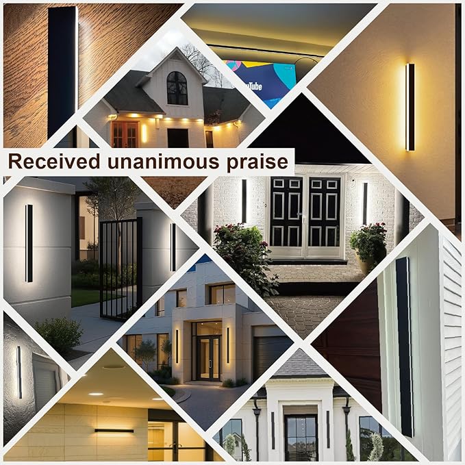 Long Outdoor Wall Lights, 79 in Outdoor Wall Sconce with Remote Control, Waterproof Exterior Linear Wall Light Fixture for House Garage 2700-6500K Dimmable