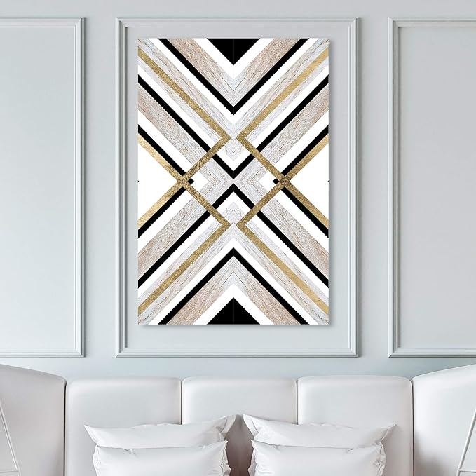 Oliver Gal Earthy Lux | Premium Canvas Print. the Abstract Wall Art Decor Collection by Oliver Gal Gallery Wrapped, 30" x 45", Black