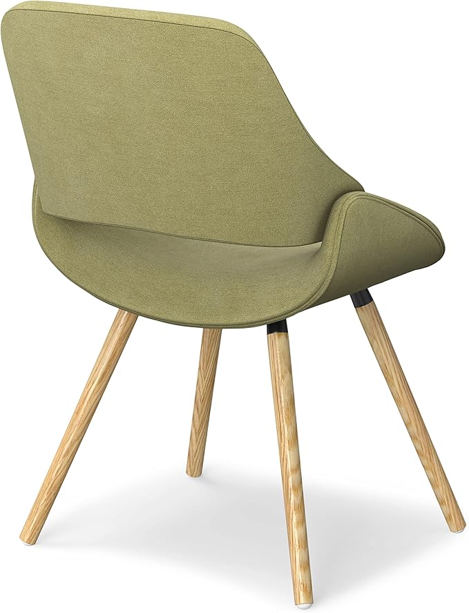 SIMPLIHOME Malden Dining Chair in Acid Green Woven Fabric, 22.8 x 20.9 x 30.9 inches, Bentwood Design with Light Wood Legs, Modern Seating for Dining Room