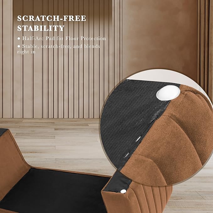 Spatial Order Modern Arch Channel Bench | Bench for Living Room & Bedroom | Decorative Home Furniture - Rust Orange Velvet