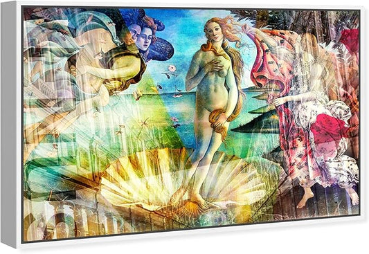 The Oliver Gal Artist Co. Spiritual and Religious Wall Art Framed Canvas Prints 'Birth of Venus - Botticelli' Zodiac