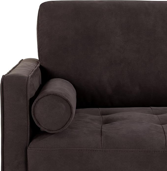 Studio Living® Lexington 75.6" Sofa, Modern Design, Pocket Coil Comfort, Easy Assembly, Faux-Suede Fabric, Charcoal