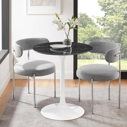 Modway Lippa Dining Table, 28", White Black
