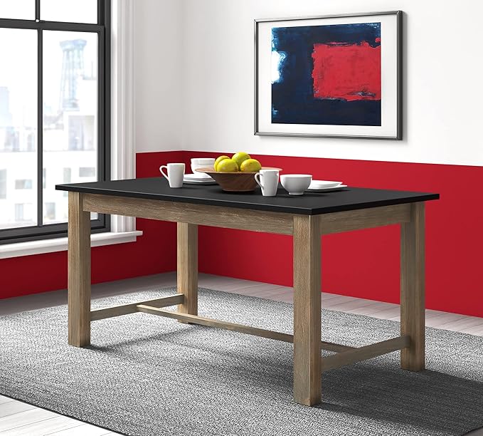 Tommy Hilfiger Elmhurst Dining Table, Black and Weathered Grey