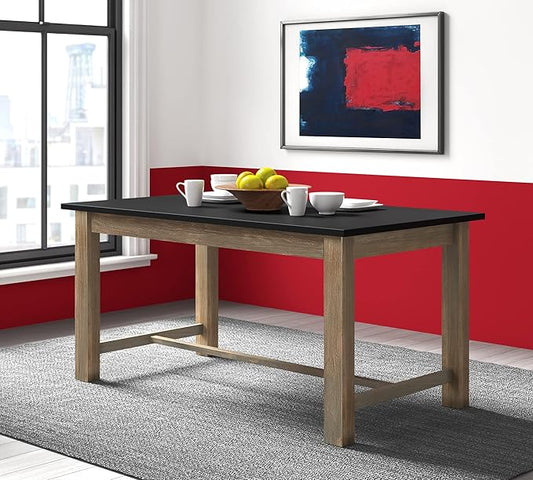 Tommy Hilfiger Elmhurst Dining Table, Black and Weathered Grey