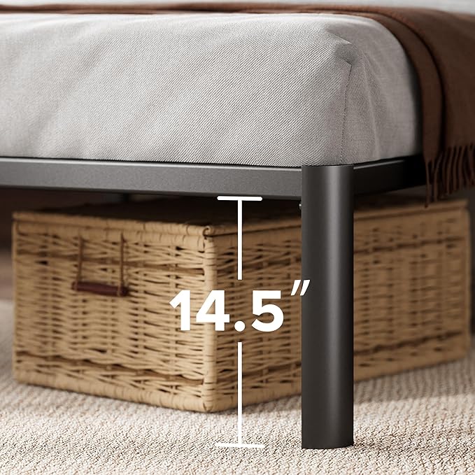 Zinus Van 16 Inch King Metal Platform Bed, Steel Slat Support, No Box Spring Needed, Eco Friendly WonderBox Packaging, Easy Assembly, Black